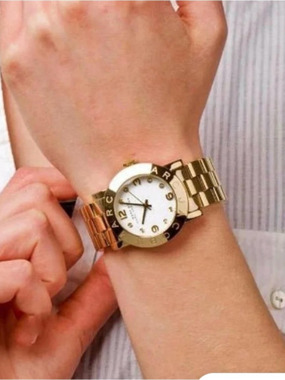 Marc by Marc Jacobs Amy MBM3056 Gold Tone White Watch
